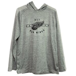Majestic Detroit Red Wings Lightweight Long Sleeve Hooded Top Men’s Size Medium